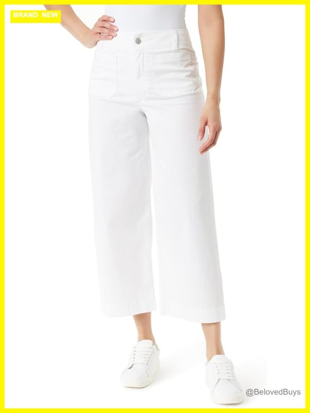 Tummy Sculpt High Rise Wide Leg Crop Jeans with Pockets